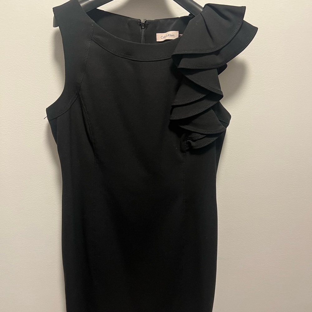 Calvin Klein One Shoulder Black Dress
